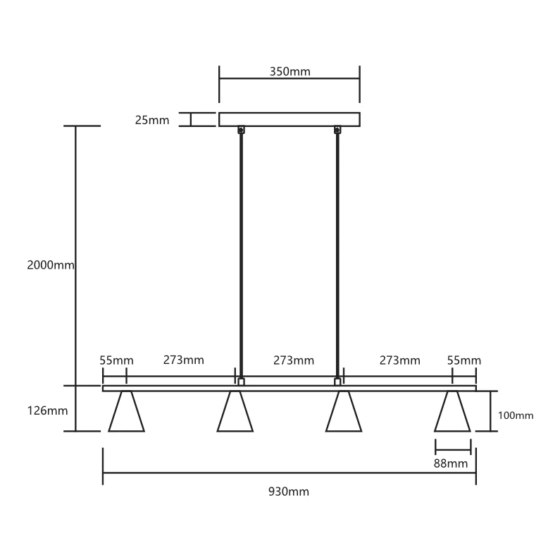 Mirai Black and Wood Linear Pendant Light - Lighting.co.za