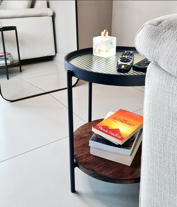 Vuyo Fluted Glass Side Table - Lighting.co.za