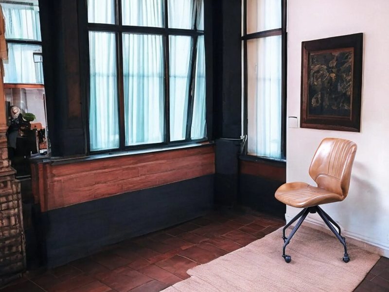 Skylar Tan Leather Office Chair - Lighting.co.za