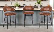 Hogan Luxe Leather Bar Stool - Lighting.co.za