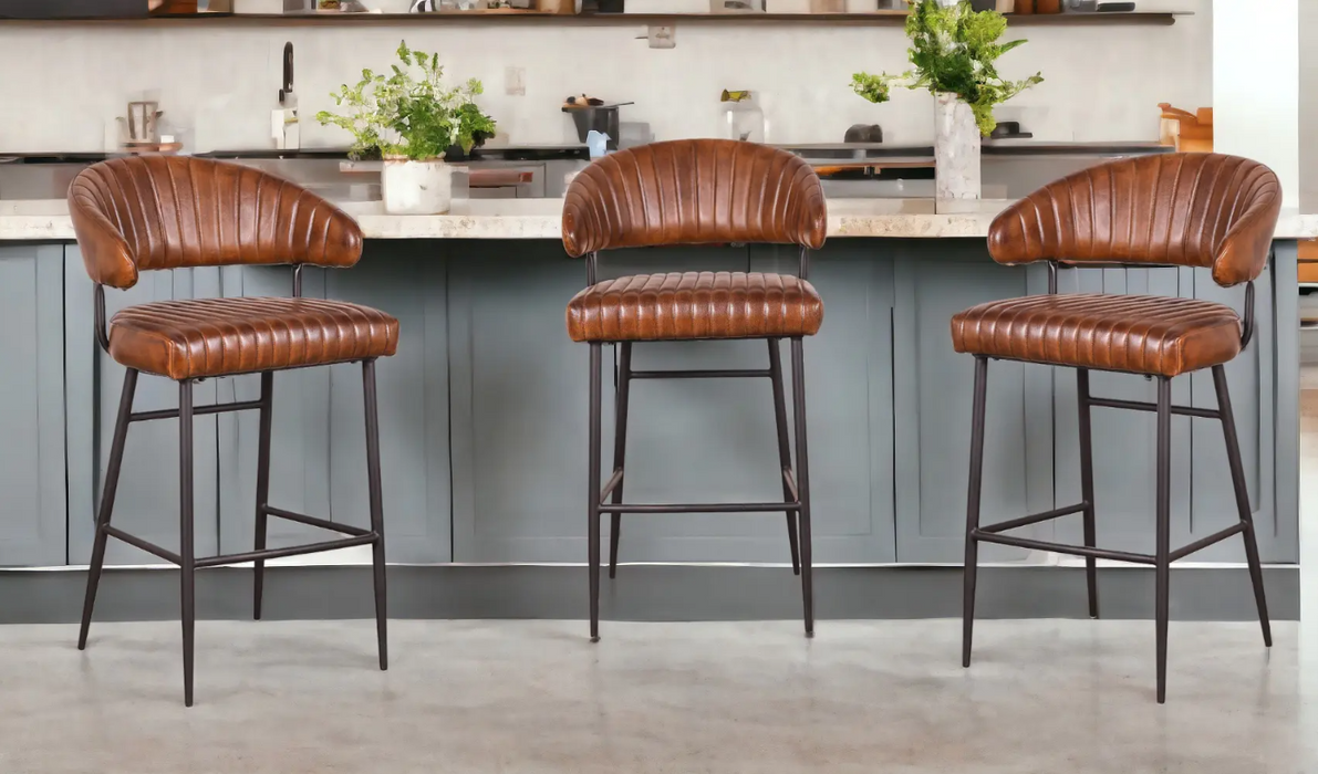 Hogan Luxe Leather Bar Stool