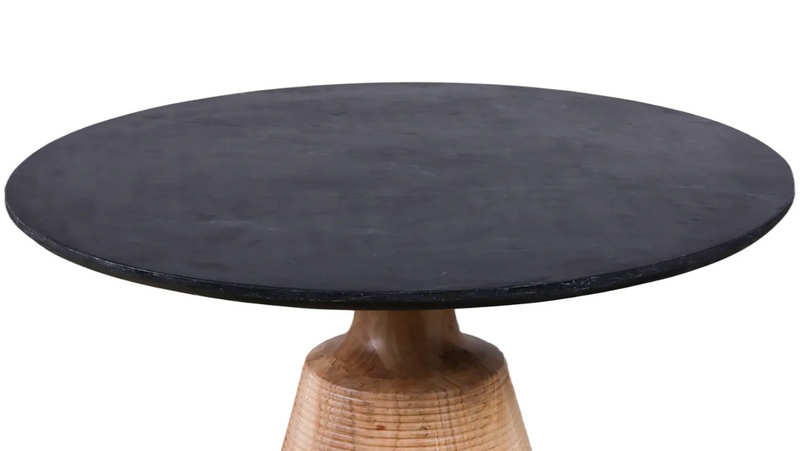 Midnight Mirage Wood and Marble Round Dining Table - Lighting.co.za