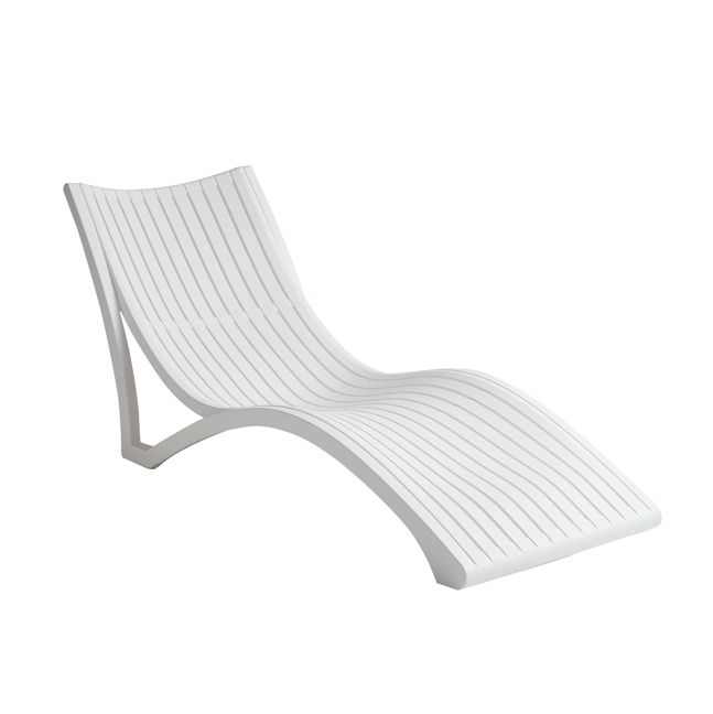 Gazo White Slim Pool Sun Lounger - Lighting.co.za