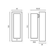 Prince Square Black | White with Gold LED Bedside Reading Wall Light with USB - Lighting.co.za