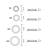Saturn 3CTC LED Down Light 4 Sizes DIM - Lighting.co.za