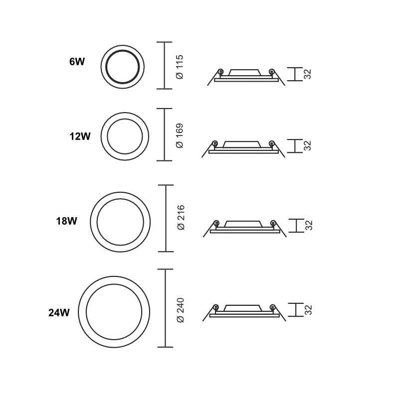 Saturn 3CTC LED Down Light 4 Sizes DIM - Lighting.co.za