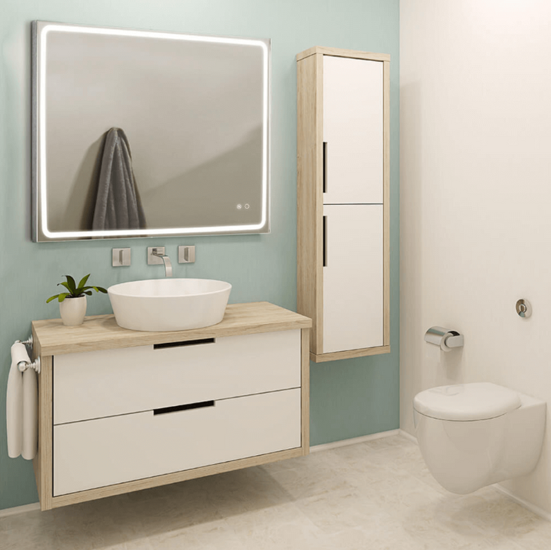 Mia Silver Frontlit Bathroom Mirror with Defogger 3 Sizes - Lighting.co.za