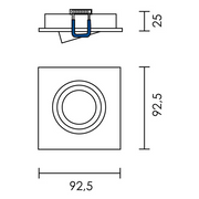 Edge 2214 GU10 Square Tilt Downlight - Lighting.co.za