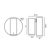 Prince Round Black | White with Gold LED Bedside Reading Wall Light with USB - Lighting.co.za