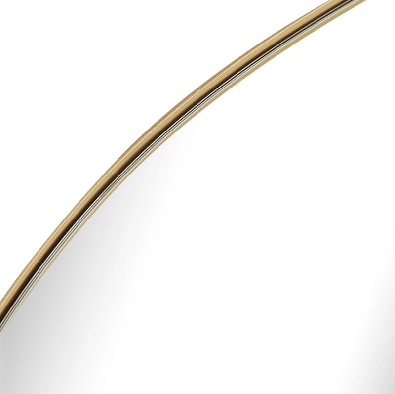 Lexi Round Black | Gold Leather Strap Wall Mirror 2 Sizes - Lighting.co.za