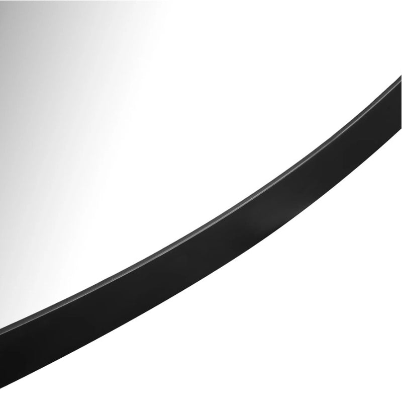 Lexi Round Black | Gold Leather Strap Wall Mirror 2 Sizes - Lighting.co.za