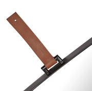 Lexi Rectangular Black | Gold Leather Strap Wall Mirror - Lighting.co.za