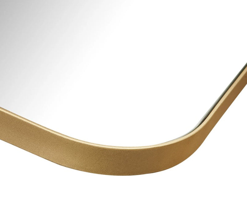 Lexi Rectangular Black | Gold Leather Strap Wall Mirror - Lighting.co.za