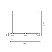 Dallas 1000 Black | Gold | White Linear LED Pendant Light - Lighting.co.za