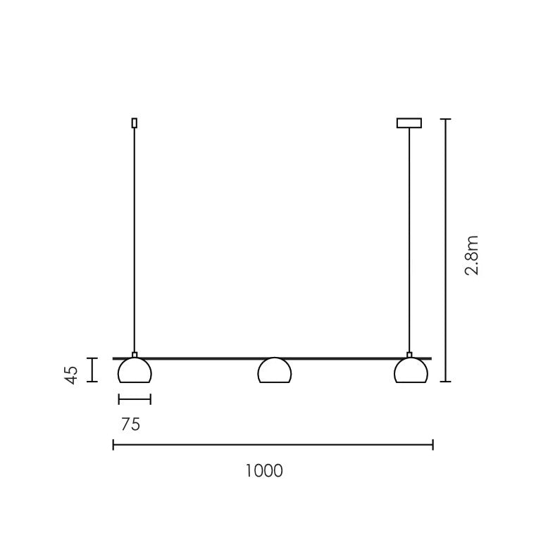 Dallas 1000 Black | Gold | White Linear LED Pendant Light - Lighting.co.za