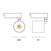 New York 1 30W LED Black | White 3 Wire Track Spot Light - Lighting.co.za