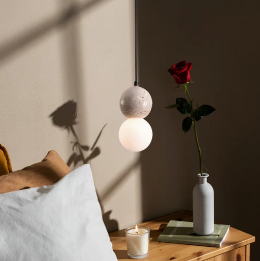 Twins Single Marble and Glass Pendant Light - Lighting.co.za