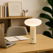 Oliver Lemon | Cream | Sage Green Rechargeable Table Lamp - Lighting.co.za