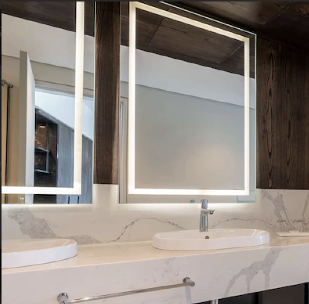 Lenora Frameless Rectangular or Square LED Bathroom Mirror Wall Light