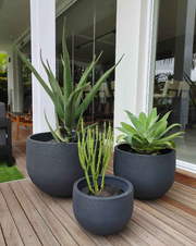 Rustic Round Japi Planter 3 Sizes - Lighting.co.za