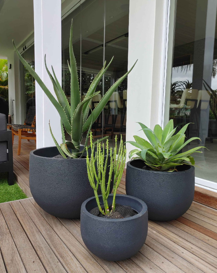 Rustic Round Japi Planter 3 Sizes - Lighting.co.za