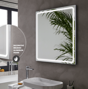 Mia Silver Frontlit Bathroom Mirror with Defogger 3 Sizes - Lighting.co.za