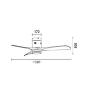 Fan-Fare 3 Blade Black and Wood LED Ceiling Fan - Lighting.co.za