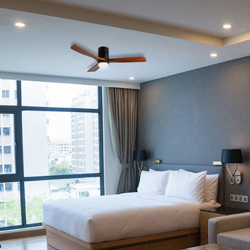 Fan-Fare 3 Blade Black and Wood LED Ceiling Fan - Lighting.co.za
