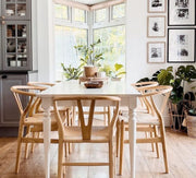 Olsen Wishbone Wood and Wicker Dining Chair - Lighting.co.za