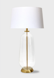 Soda Large Clear Glass and White Shade Table Lamp - Lighting.co.za