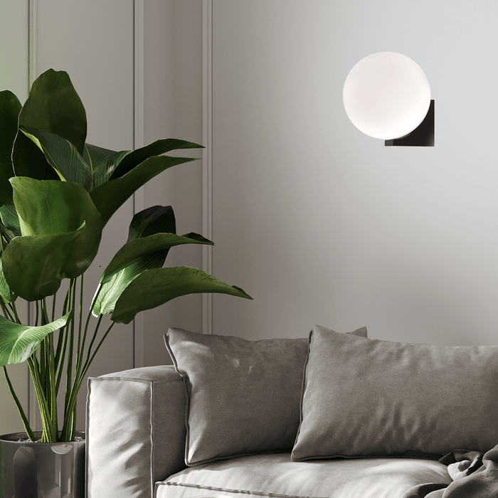 Soho Black or White and White Frosted Glass Wall Light - Lighting.co.za
