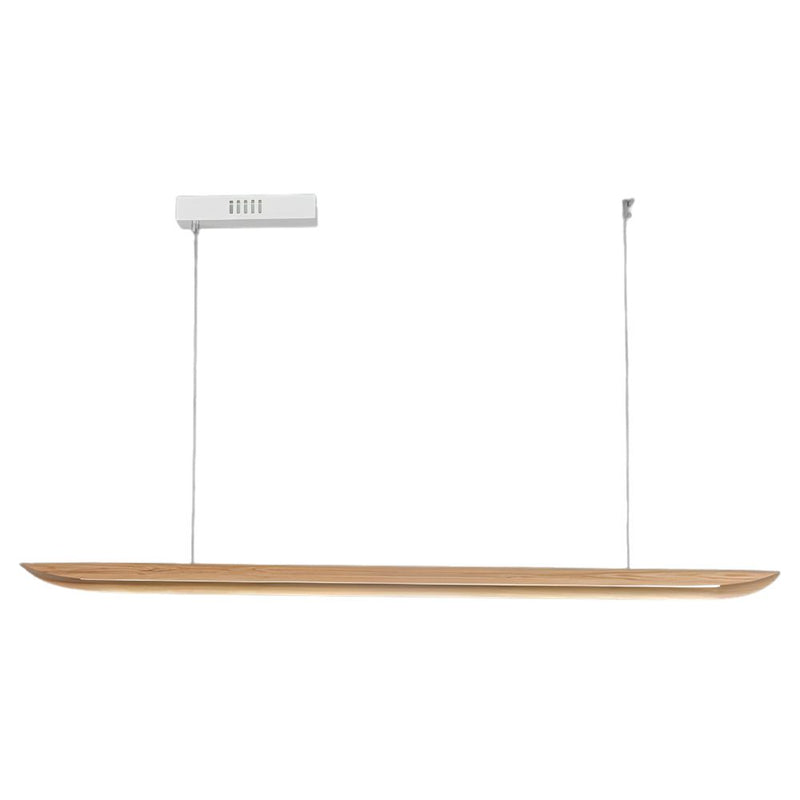Soren Natural Ash or Walnut Wood Linear LED Slim Pendant Light - Dimmable