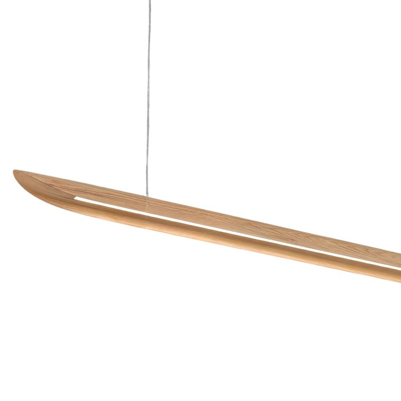 Soren Natural Ash or Walnut Wood Linear LED Slim Pendant Light - Dimmable