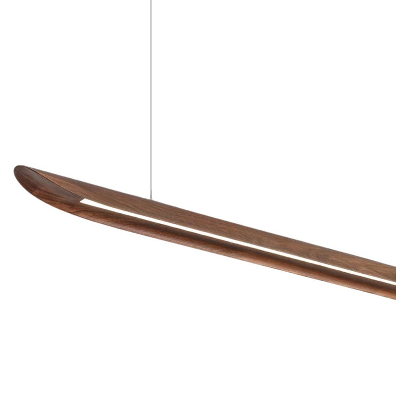 Soren Natural Ash or Walnut Wood Linear LED Slim Pendant Light - Dimmable