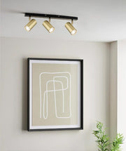 Atlas Black Gold Adjustable 3 Light GU10 Spot Light - Lighting.co.za