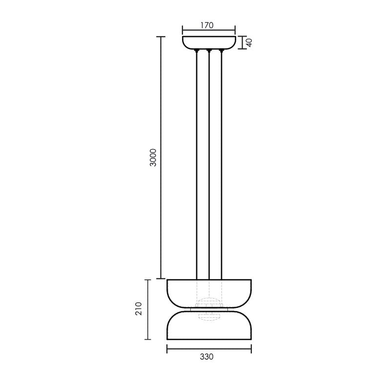 Strata Style 1 Small White Glass LED Pendant Light