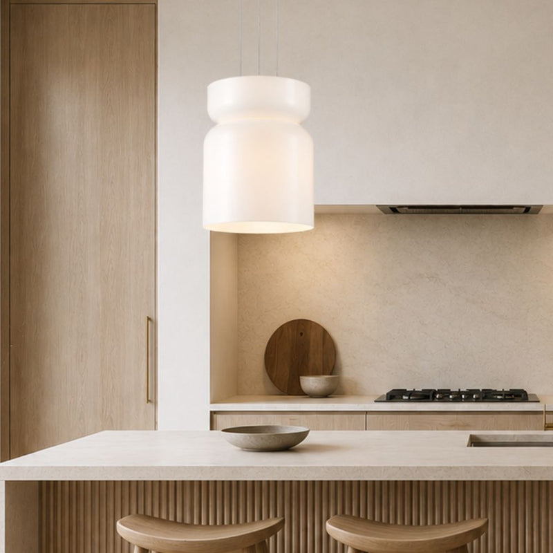 Strata Style 5 Large White Glass LED Pendant Light
