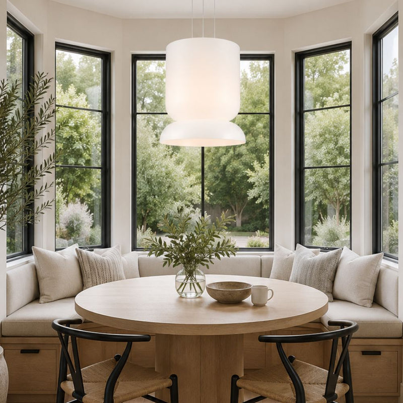 Strata Style 6 Large White Glass LED Pendant Light