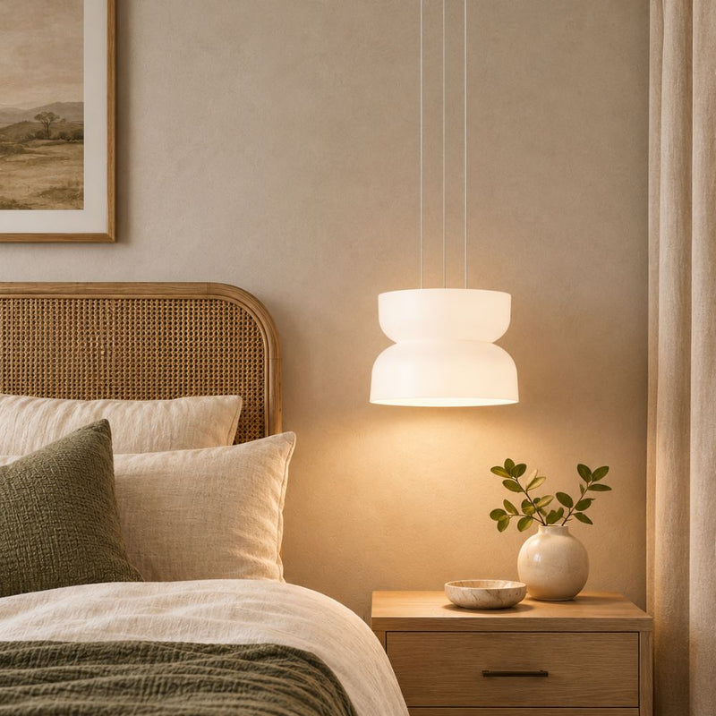 Strata Style 1 Small White Glass LED Pendant Light