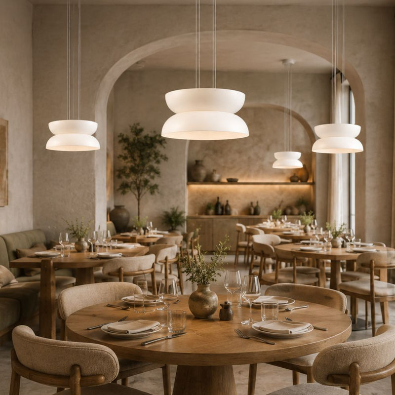 Strata Style 4 Large White Glass LED Pendant Light