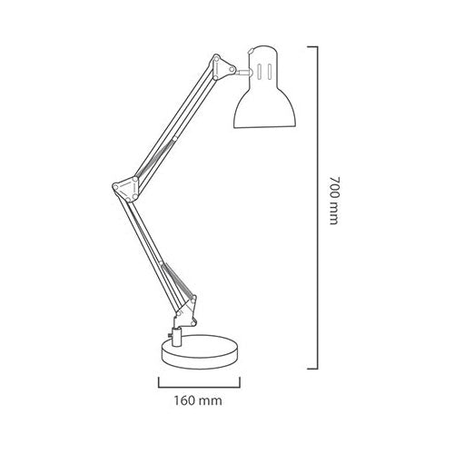 Office Black or Red Adjustable Study Lamp