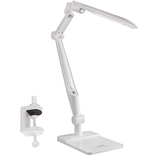 Aron White LED Adjustable Desk Lamp with Clamp - Lighting.co.za