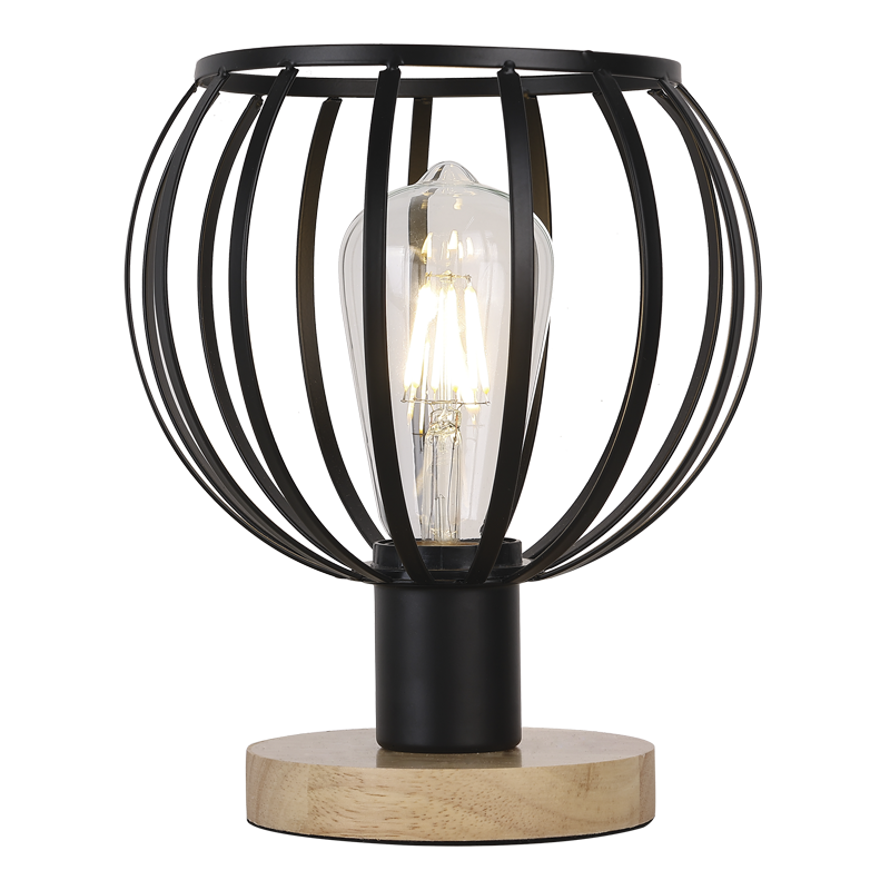 Elim Black and Wood Table Lamp - Lighting.co.za