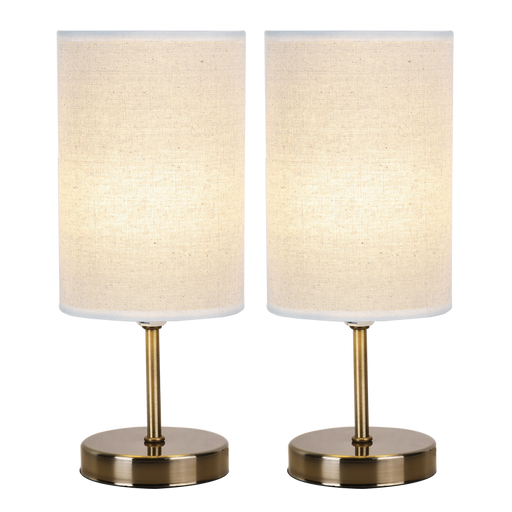Rio Antique Brass Double Pack Table Lamp Set - Lighting.co.za
