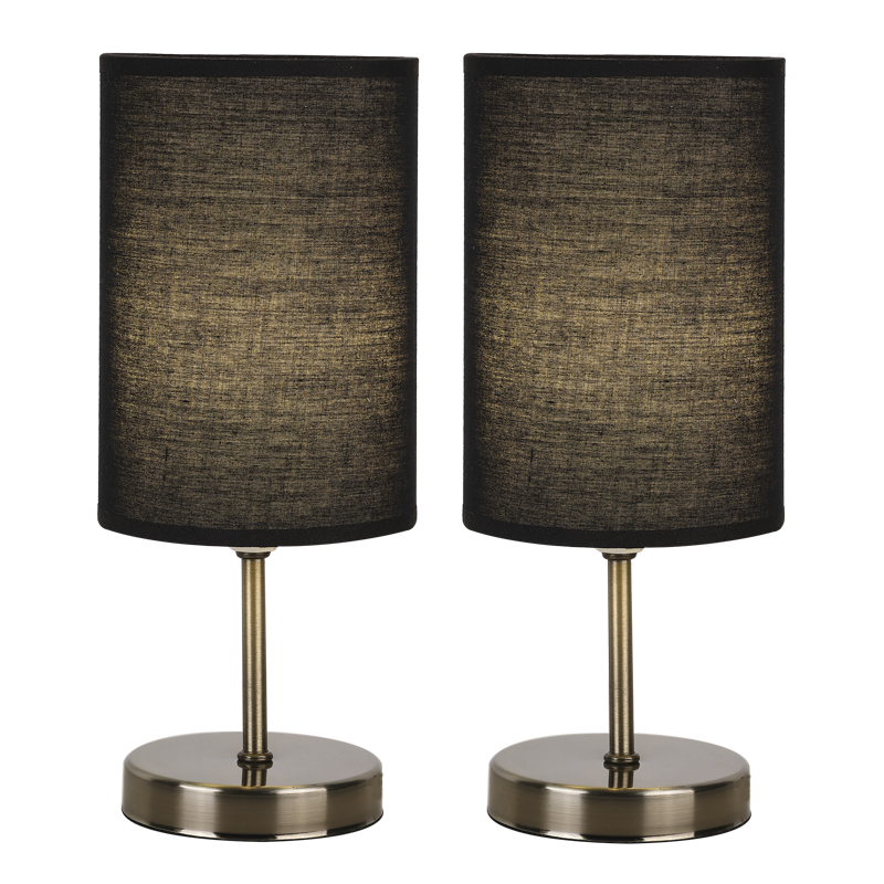 Rio Antique Brass Double Pack Table Lamp Set - Lighting.co.za