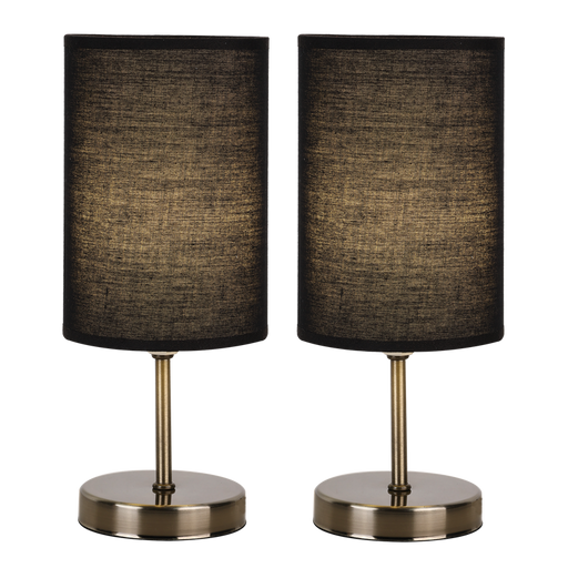 Rio Antique Brass Double Pack Table Lamp Set - Lighting.co.za