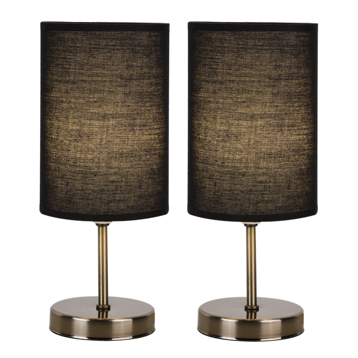 Rio Antique Brass Double Pack Table Lamp Set - Lighting.co.za