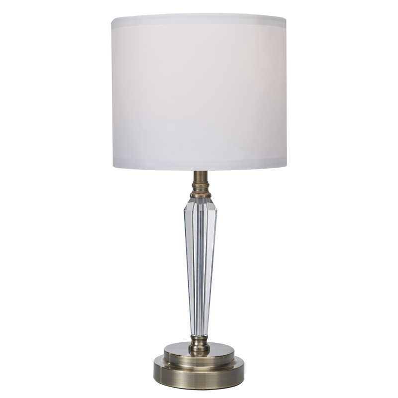 Marlow Clear Crystal and Antique Brass Table Lamp - Lighting.co.za