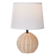 Calais Natural Rattan and White Shade Table Lamp - Lighting.co.za
