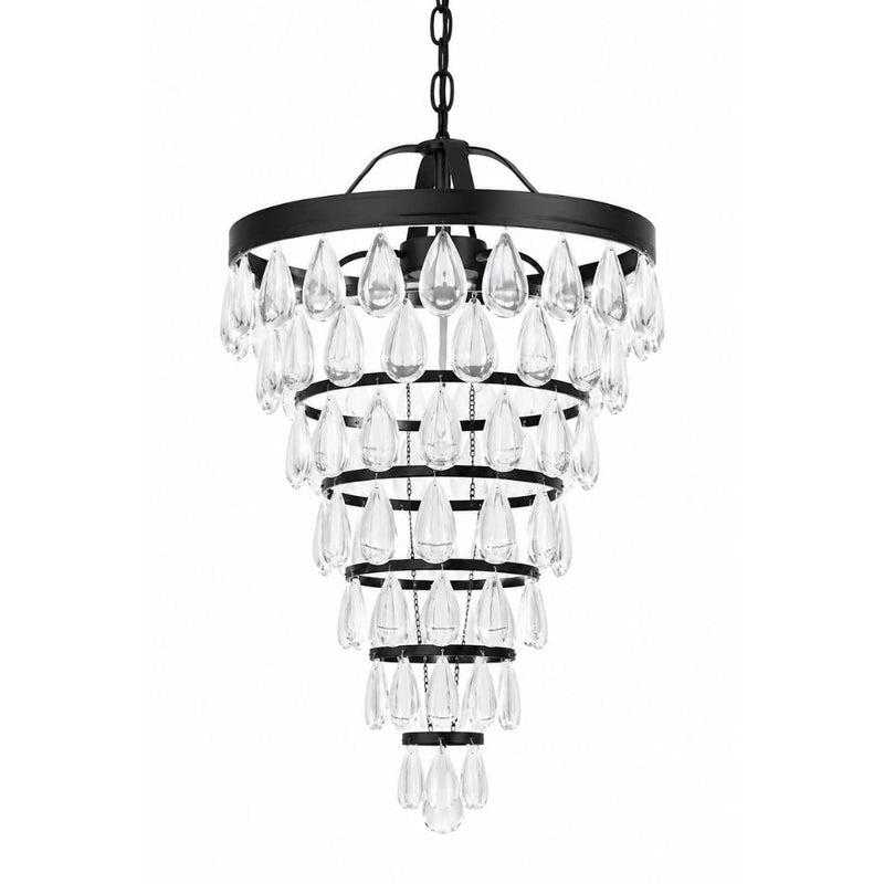 Teardrop Black and Clear Acrylic Glass Chandelier - Chandelier - Lighting.co.za